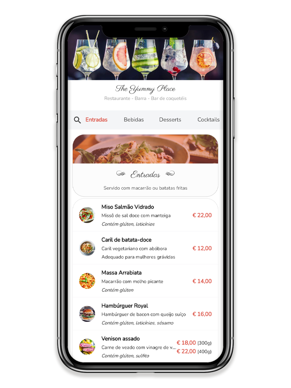 Gerencie seu cardápio digital de forma fácil, econômica e ecológica, deixe seus clientes visualizarem o cardápio em seu próprio dispositivo, sem nenhuma instalação de aplicativo, com suporte a vários cardápios, idiomas, alérgenos e eventos